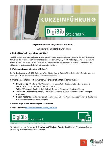 DigiBib Steiermark - Kurzanleitung 1
