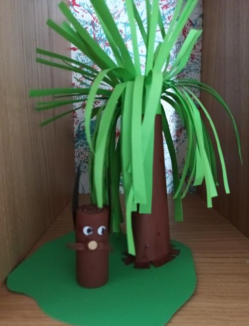 gebastelte Weide mit Hase